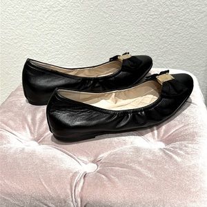 Cole Haan Tali Soft Bow Ballet Flat Black Smooth Leather size 8.5